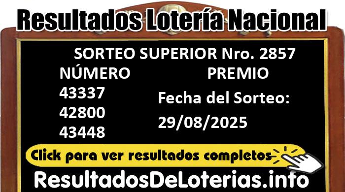 Resultados del sorteo Superior 2857 viernes 29/08/2025 | Resultados ...